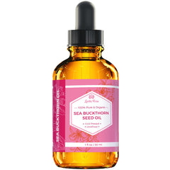 Frasco ámbar Leven Rose Sea Buckthorn con tapa para protección del producto