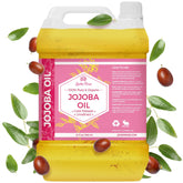 Leven Rose jojoba oil 32oz bulk bottle pour for easy refills and skincare routine.