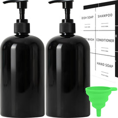 Lewistin 2-pack black soap dispensers with durable pumps for daily use