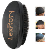 LexRory 360 curved wave brush demonstrates waves on the crown for a polished look