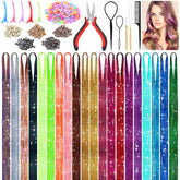 Lezmarket 6000-strand hair tinsel kit in 20 colors for vibrant party looks.