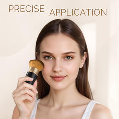 LIALTK all-in-one makeup brush in action for foundation and powder.