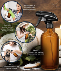 LiBa two-pack amber bottles ready for reusable DIY solutions.