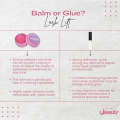Libeauty Glue Balm with brush enables effortless lash adjustment during perm.
