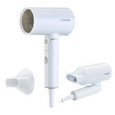 Licoseam Hair Dryer shows its compact folding handle for easy packing and travel.