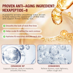 Liefiet AH-8 neck cream packaging in a premium golden bottle