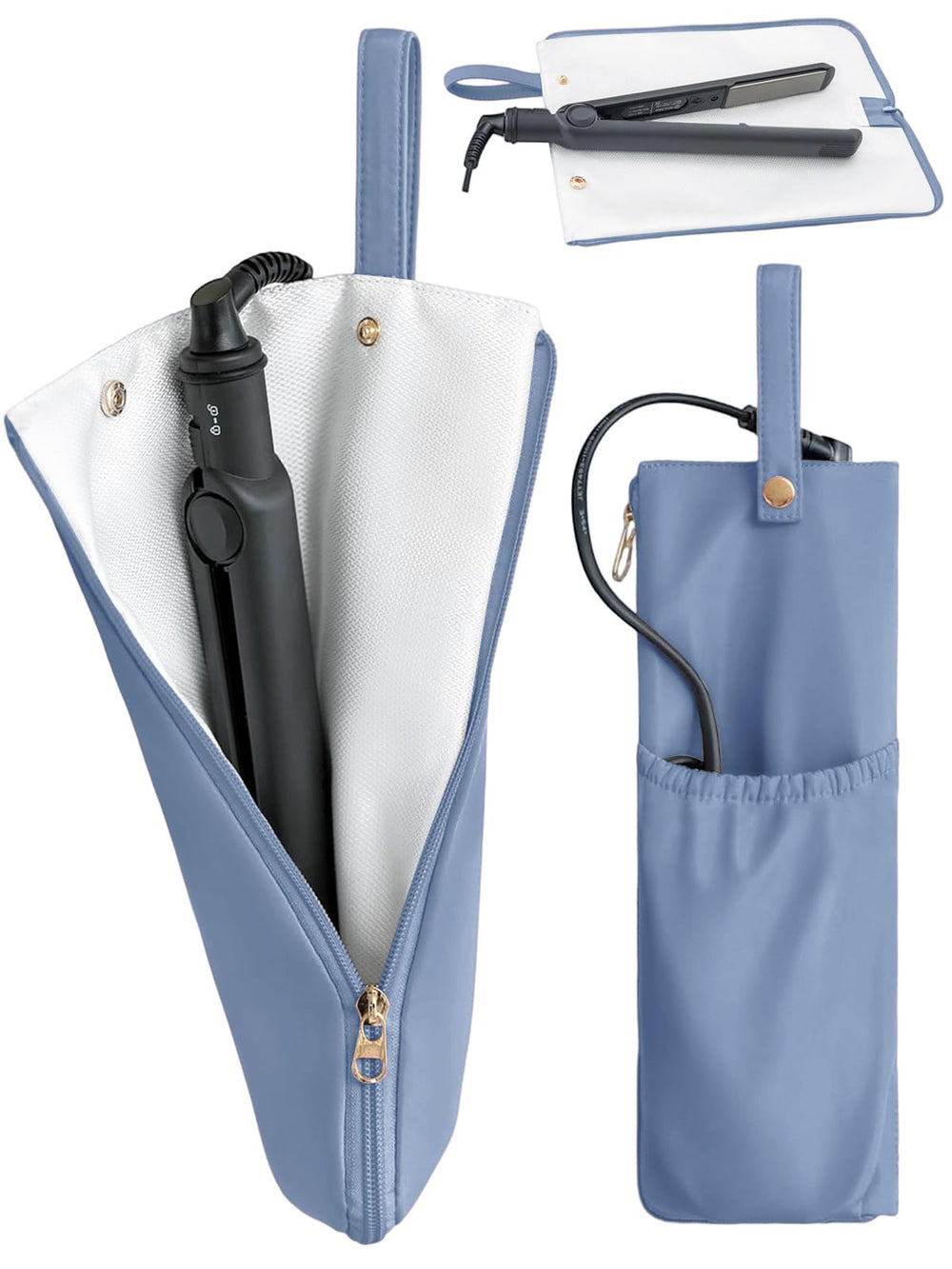 Lifeplus holder & mat flat view showing spacious surface for hot tools.