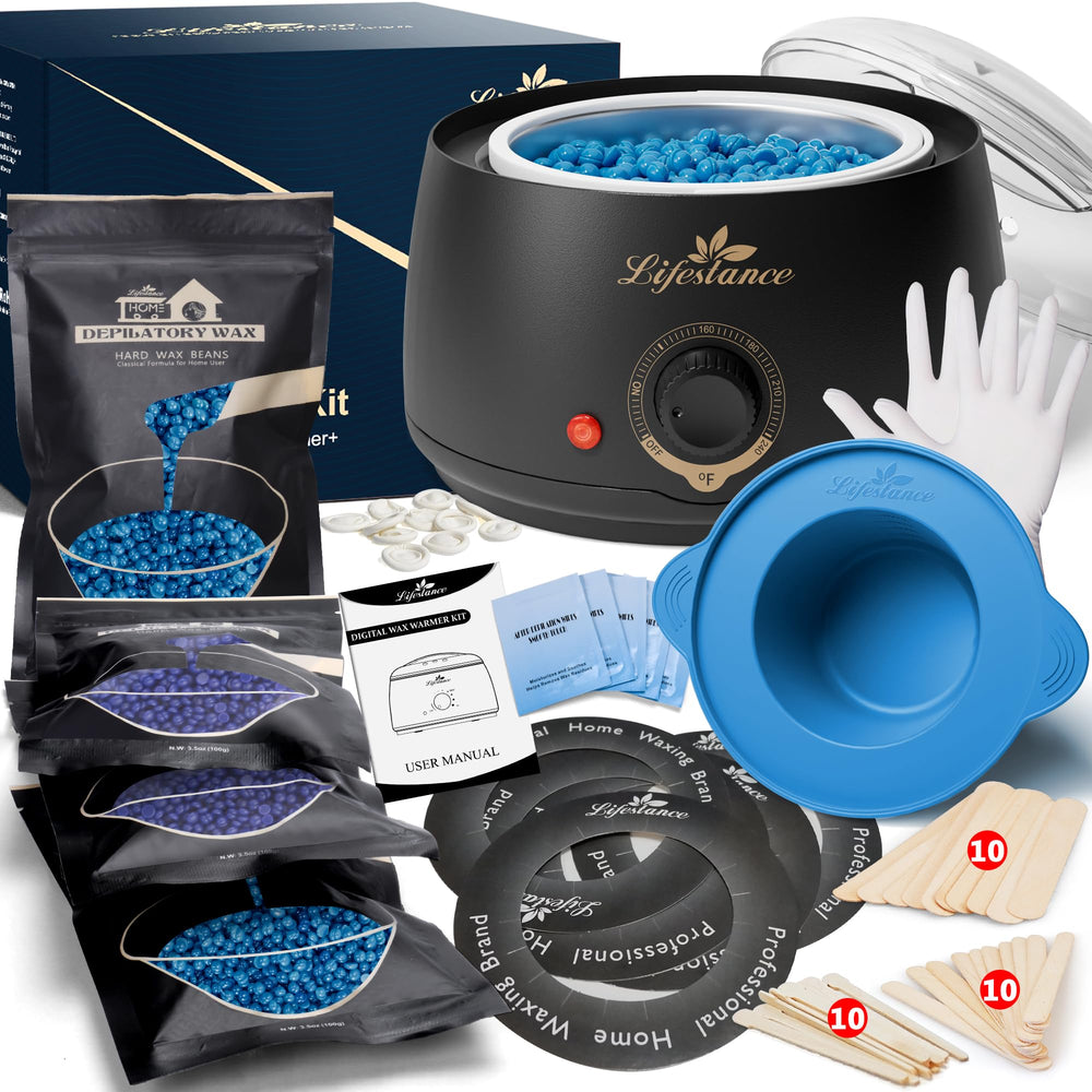 Lifestance complete waxing kit demonstrates an all-in-one setup for at-home hair removal.