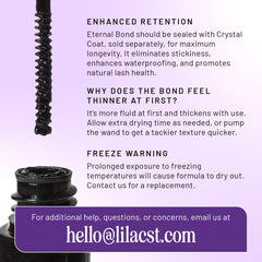 Lilac St lash glue dries quickly for bold, black finish.
