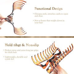 LILIEBE cream 5-5-inch claw clip offers subtle shine daily.