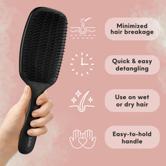 Cerdas flexibles de tres niveles para definición y menos frizz