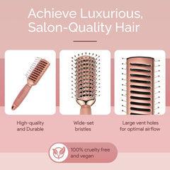 Lily England non-slip rose gold handle provides secure, comfortable grip.