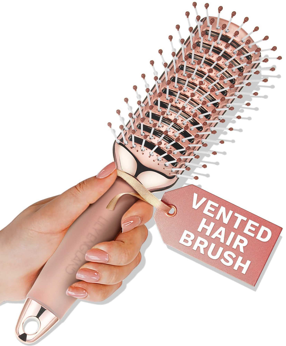 Lily England vented hair brush for blow drying with wide-set bristles for gentle detangling.
