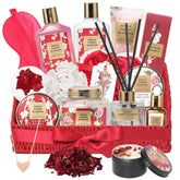 LILY ROY spa gift basket front view, gift-ready luxury for at-home spa.