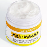LILY SADO Milk+Manuka bottle with pump provides lightweight hydration for daily care