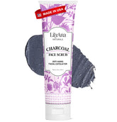 Exfoliante de carbón LilyAna Naturals en bote para piel más suave y limpia.