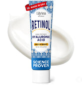 LilyAna Naturals retinol face cream jar shows rich texture for smoother skin.