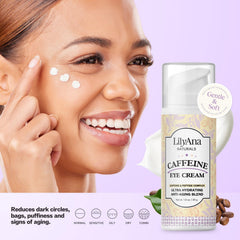 Textura ligera de la crema de ojos LilyAna Naturals, absorción rápida sin grasa.