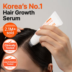 Aplicación localizada en raíces con el serum lilyeve GROWTURN para revitalizar.