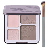 Paleta Lilyloria iluminador y contorno para rostro con espejo, portátil para retoques.