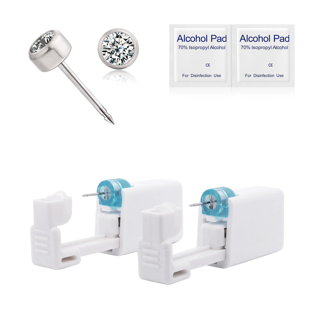 Limerencia kit perforación orejas titanio G23 en empaque seguro para un solo uso.