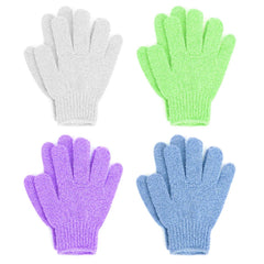 Linda exfoliating bath gloves four-pack packaging shown