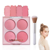 LingHaoLH Paleta rubor 4 colores, tonos vivos y duraderos para todo tono de piel.