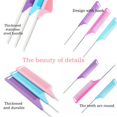 Linmxiy long steel pin combs provide clean parting and precise styling.