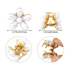 Clips LINXI de perla mini con margarita, fáciles de abrir y cerrar.