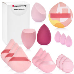 Linyumuxiang triangular puff large for full-face powder, plush and skin-friendly.