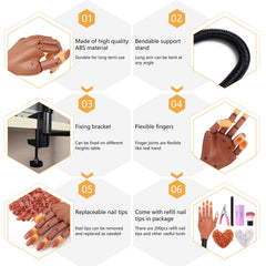 LIONVISON flexible joints facilitate easy positioning during nail art drills.