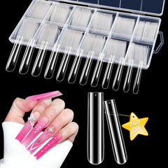 Puntas uña LIONVISION 3XL transparentes cobertura total, ideal para uñas acrílicas duraderas