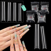 LionVision puntas de uñas XXL sin curva C, adhesión rápida y aspecto natural.
