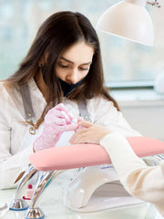 LIONVISON nail arm rest shows soft microfiber leather and high-density cushioning for stable support