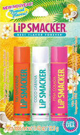 Lip Smacker Tropical Fever Tiki Tangerine balm, tiki-tangerine focus, delivers lasting hydration for lips.