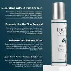 Lira Clinical BIO Enzyme Cleanser daily resurfacing with pineapple and papaya enzymes