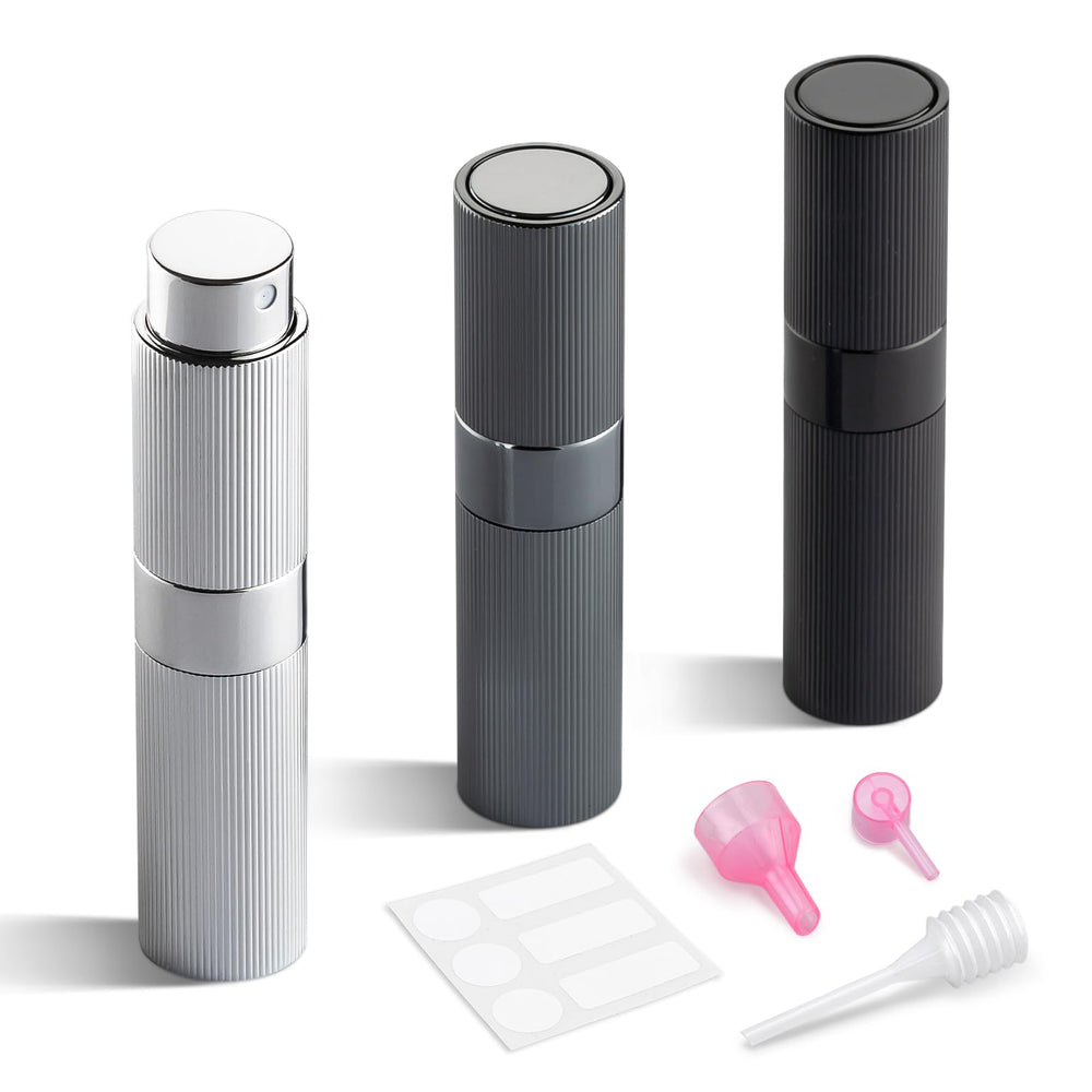 LISAPACK perfume travel bottle with striped grey design for on-the-go fragrance