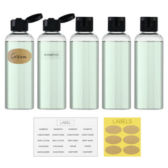 Lisapack travel bottles 3-4oz clear with leak-proof design for airplane carry-ons