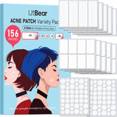 LitBear 8mm pimple patch applied to a small blemish for overnight absorption.