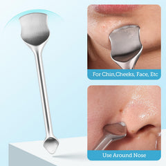 LitBear stainless steel tools in two sizes for extracting blackheads and whiteheads.