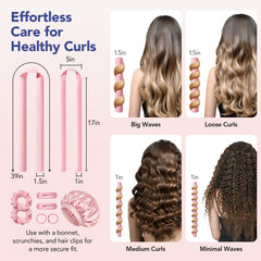 LitBear heatless curls overnight 1 inch rod for medium to tight curls