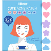 Parche LitBear para acné, forma corazón rosa, 10 mm, cubre granos con adhesión duradera.