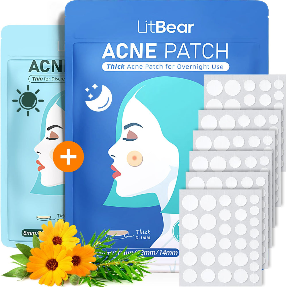 LitBear parches acné día 8mm, discretos para uso diario y cubrir imperfecciones
