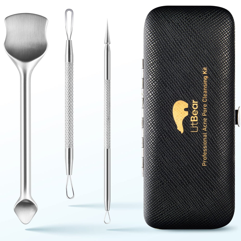 LitBear Pore Prep Tool on the nose area for gentle pore unclogging.