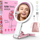 LitBear travel makeup mirror with lights, compact for on the go makeup
