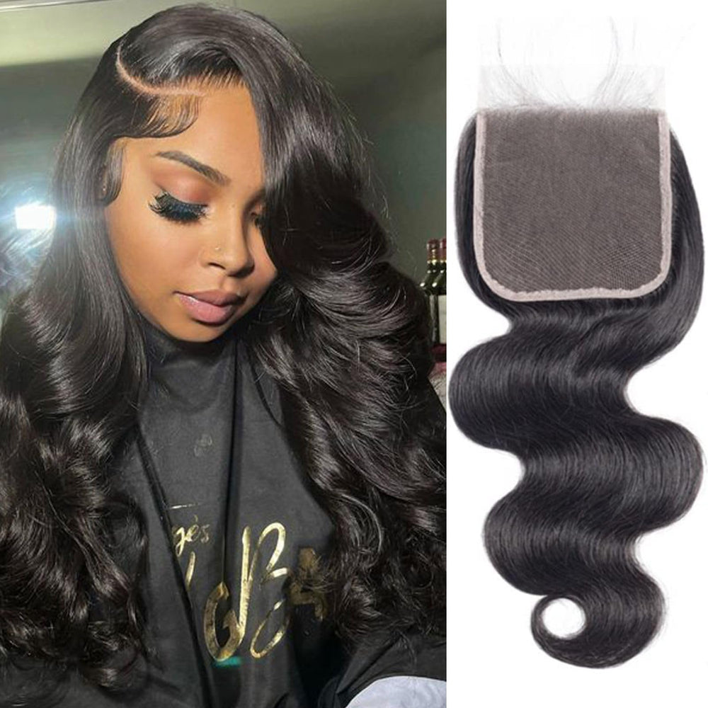 Little Fairy 5x5 HD lace closure with body wave for natural texture and easy wear.