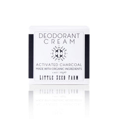 Desodorante Little Seed Farm con carbón activado, aroma limpio y natural.
