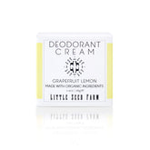 Little Seed Farm desodorante crema pomelo limón en envase, aroma natural para uso diario