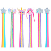 Little World rainbow hair clip 6pc adds color to everyday ponytails and braids.