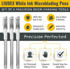 LIUDEX tinta blanca resistente al agua, ideal para marcación duradera en sesiones.